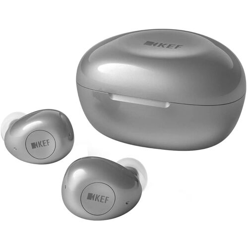 KEF Mu3 - Écouteurs sans fil avec micro - intra-auriculaire - Bluetooth - Suppresseur de bruit actif - gris argenté