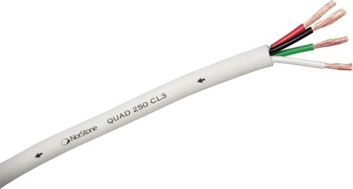 Norstone - Câble d'enceinte - 4 x 2,5 mm² - CL3 - Gaine flexible PVC - Blanc Mat - 150m