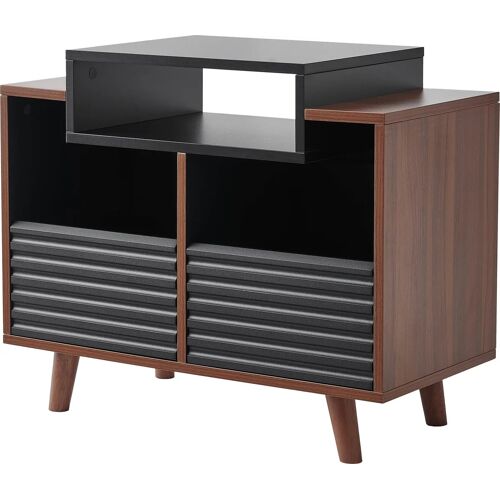 Meuble Hi-Fi NorStone Oslo 800 Noir et Noyer