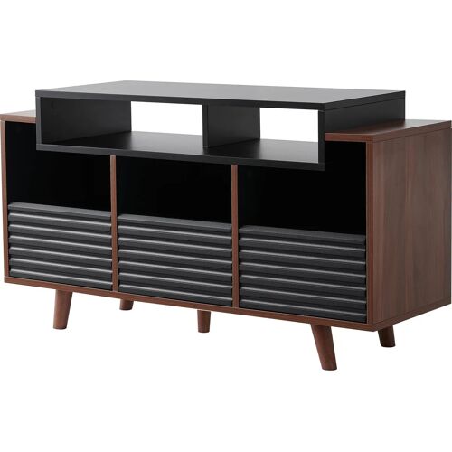 Meuble Hi-Fi NorStone Oslo 1200 Noir et Noyer