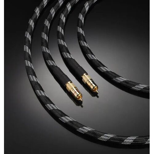 Real Cable - Câble audio - RCA x 2 mâle pour RCA x 2 mâle - 1 m - triple paire torsadée blindée