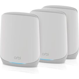 NETGEAR Orbi RBK763S - Système Wi-Fi - (routeur, 2 rallonges) - jusqu'à 7500 pieds carrés - maillage 1GbE - Wi-Fi 6 - Tri-bande