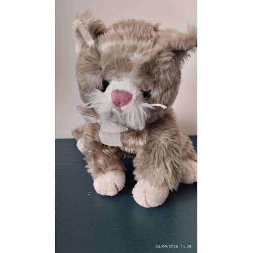G/ peluche doudou chat tigré assis Louise Mansen