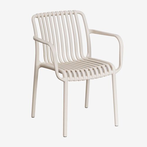 Lot De 2 Chaises De Jardin Wendell En Polypropylène Avec Accoudoirs Tapioca Beige