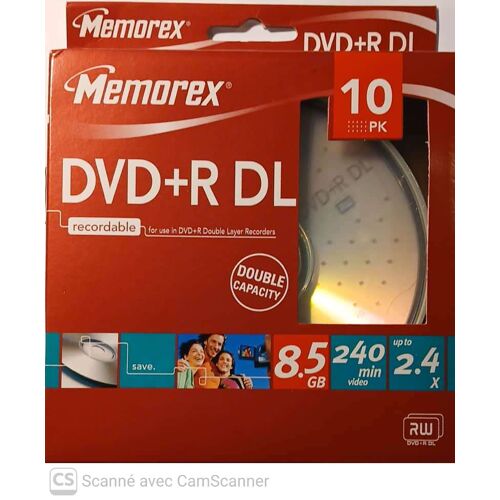 Memorex 10 x DVD+R DL 8.5 Go 2.4x spindle