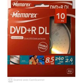 Memorex 10 x DVD+R DL 8.5 Go 2.4x spindle