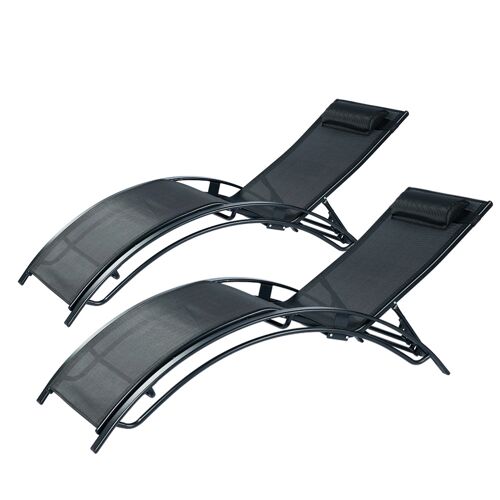 Lot De 2 Transats Ajustables Noir Cali
