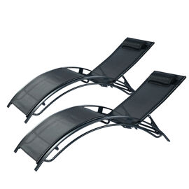 Lot De 2 Transats Ajustables Noir Cali
