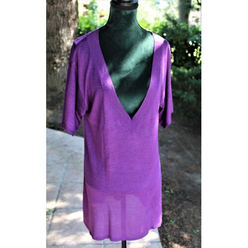 Neuve,Tunique Violette Jacq Riu Avec Une Grande Échancrure En V.Taille Étiquetèe:M.