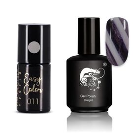 Lot De 2 Vernis Semi Permanent Contrast Violet Et Argenté Multicolore