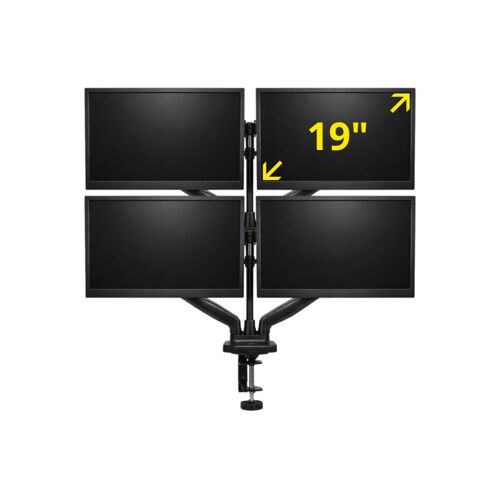Lot de 4 Écrans PC 19 Pouces avec Support de Bureau ¿ Quadruple Écran ¿ Câbles Inclus