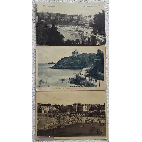 Cartes Postales Anciennes ( Lot De 3) - Dinard - Côte Émeraude - La Promenade Des Alliés Et La Pointe Du Moulinet