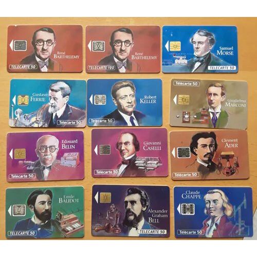 Telecarte- Lot De 12 - Les Grandes Figures Des Télécommunications