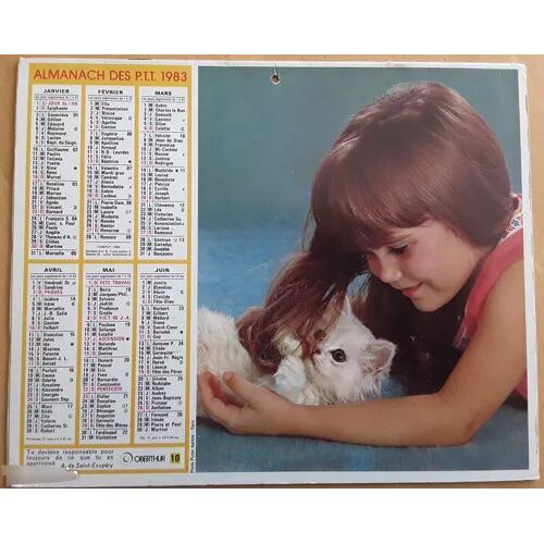 Almanach Des Ptt Année 1983 - Chatons & Fillette - Oberthur