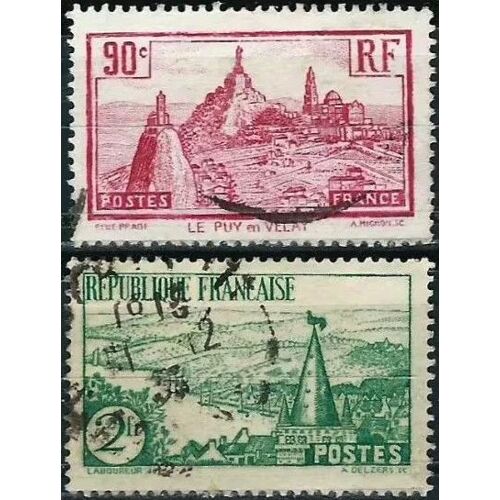 France 1933 / 35, Beaux Timbres Yvert 290 Le Puy En Velay Et 301 Rivière Bretonne, Oblitérés Tbe.