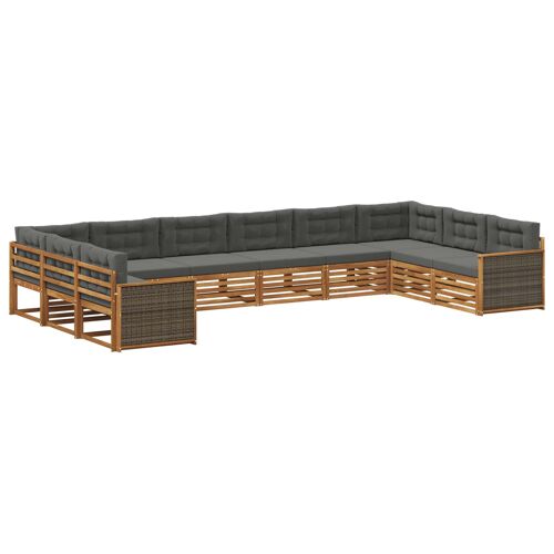 vidaXL Ensembles de canapés avec coussin 10 pcs Bois d'Acacia Massif