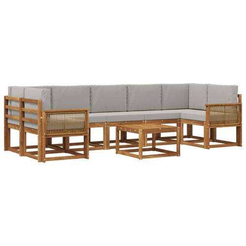 Vidaxl Ensemble De Canapés D'extérieur 8 Pcs Naturel Et Gris Clair