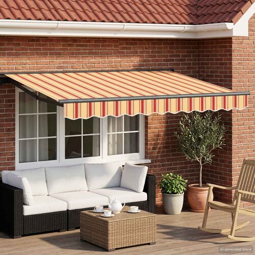 vidaXL Cadre de store manuel avec LEDs 2,5 x 2 m