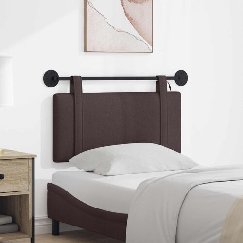 vidaXL Tête de lit suspendue Avec lumière LED Marron foncé Tissu