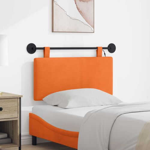 vidaXL Tête de lit suspendue Orange Tissu en velours côtelé