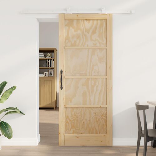 vidaXL Porte coulissante Naturel et Blanc 86 x 211 cm