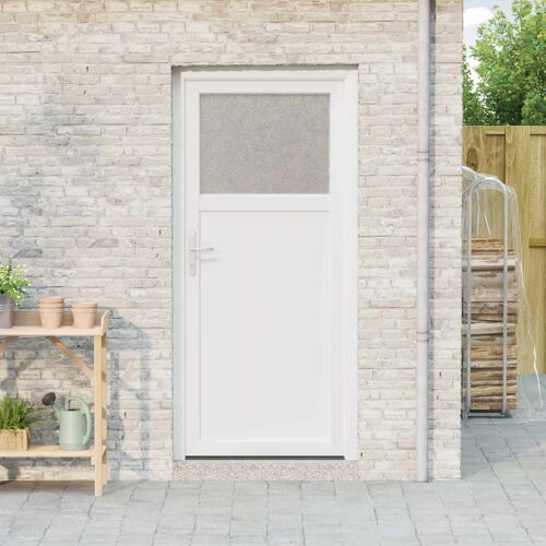 vidaXL Porte d'entrée latérale Blanc 98 x 198 cm PVC