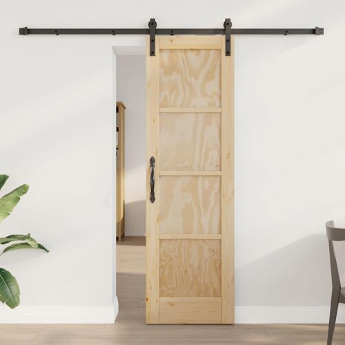 vidaXL Porte coulissante Naturel 61 x 198,5 cm Bois de pin massif
