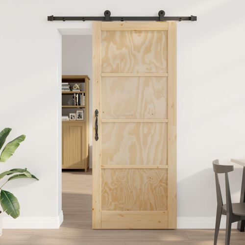 vidaXL Porte coulissante ORKDAL Naturel 86 x 211 cm Bois de pin massif