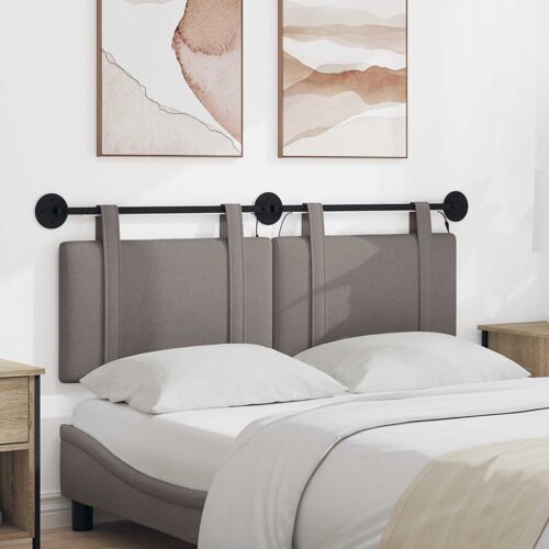 vidaXL Tête de lit suspendue Avec lumière LED Taupe Tissu
