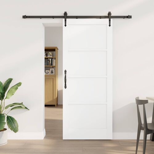 vidaXL Porte coulissante ORKDAL Blanc et noir 83 x 202 cm