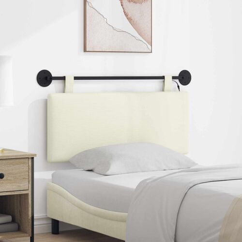 vidaXL Tête de lit suspendue Crème Tissu en velours côtelé