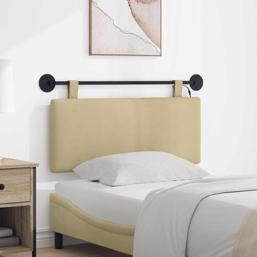 vidaXL Tête de lit suspendue Gris Vert Clair Tissu en velours côtelé