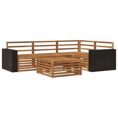 Vidaxl Ensemble De Canapés D'extérieur 5 Pcs Naturel 79 X 79 X 37 Cm