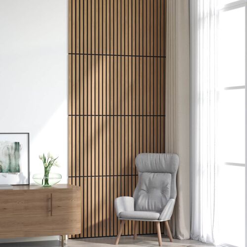 vidaXL Panneaux muraux 8 pcs Naturel 60,5 x 60 cm