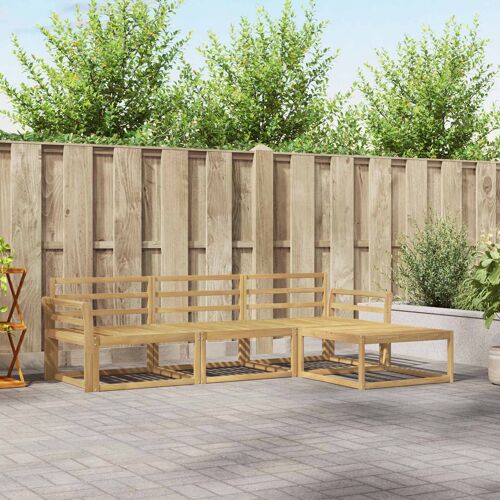 Vidaxl Ensemble De Canapés D'extérieur 4 Pcs Blanc 254 X 162,5 X 73 Cm