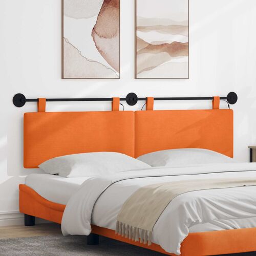 vidaXL Tête de lit suspendue Orange Tissu en velours côtelé