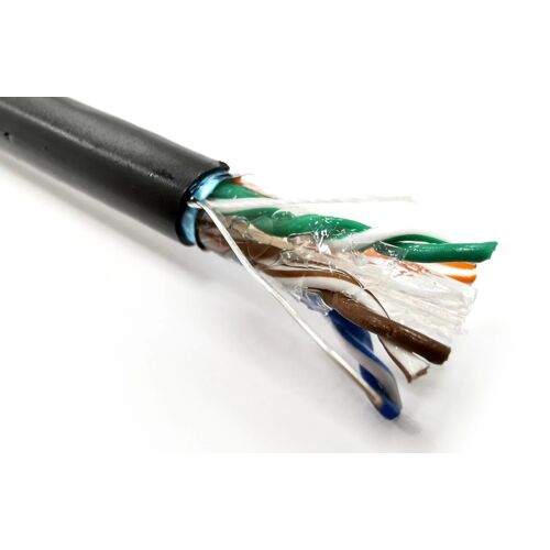 Gel-filled Outdoor Installation Cable DIGITUS cat.6 F/UTP AWG 23/1 PE 305m black reel