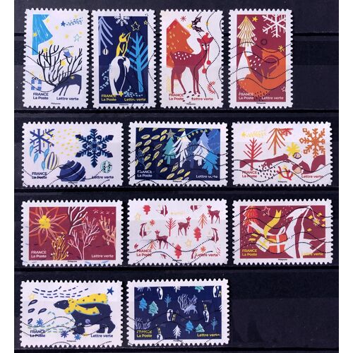 Série Noel 2021 - Très Jolis N° 2061 2062 2063 2064 2065 2066 2067 2068 2069 2070 2071 2072 Obl - France Année 2021 - Brn83 - N33217