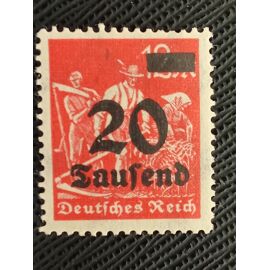 Timbre Empire Allemand Y T 256 Surcharge - 20t Sur 12m , (Les Faucheurs) 1923 (070410 )