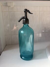 Siphon À Soda Art Déco, France 1920 Turquoise 