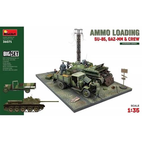 Miniart - Maquette Diorama Ammo Loading. Su-85, Gaz-Mm & Crew. Big Set |Miniart|36071| 1:35 Maquette Char Promo - Ref : 15248-Miniart