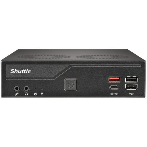 Shuttle Slim PC DH810, S1851, 1x HDMI (2.1), 1x DP, 1x USB-C (DP), 1x 2.5", 2x M.2, 2x LAN (Intel 1G + 2.5G), 2x COM, fonctionnement permanent 24/7, attaches VESA