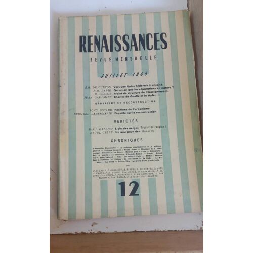 Revue Renaissance N 12 Juillet 1945