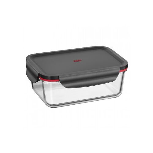 Silit 0022 6325 01 Boîte Hermétique Alimentaire Rectangulaire Lunch Box 1,4 L Noir Et Transparent