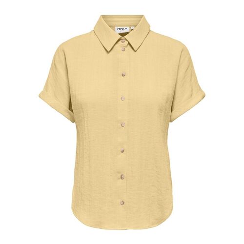 Chemise Boutonnée Manches Retroussées Effet Lin Femme Only