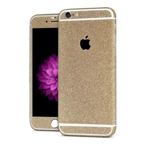 STICKER iPHONE 6 6S PLUS (5"5) CHAMPAGNE PAILLETTE STRASS BLING INTEGRAL AUTOCOLLANT