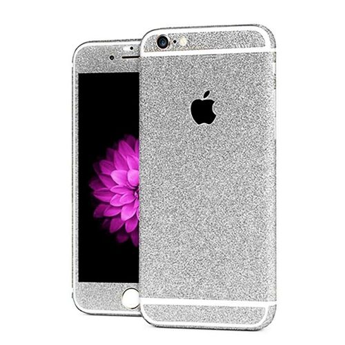 STICKER IPHONE 6 6S (4"7) ARGENT PAILLETTE STRASS BLING INTEGRAL AUTOCOLLANT
