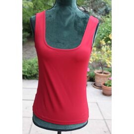 Debardeur Fluide Rouge Zara Ou Crème Autre Ton Taille Étiquetèe:M.Polyamide:92%.