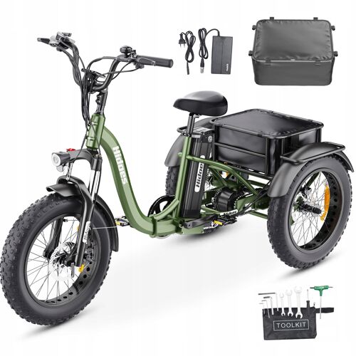 Tricycle Électrique Hidoes Hd-Et1 750w 48v 20ah 85n.M 20*4.0 Fattire City 65km - Vert