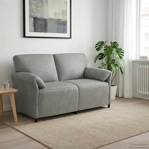 vidaXL Sofa 2 places Gris clair 158 x 83 x 95 cm Velours